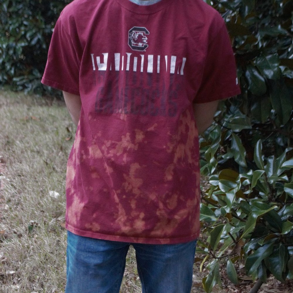 Red & Rust Bleach Dye Carolina Gamecocks T-Shirt
